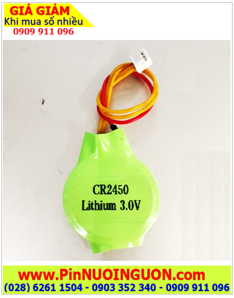 Pin CMOS CR2450 (Dây zắc cắm) _Pin nuôi nguồn CMOS lithium 3v Panasonic CR2450 /Xuất xứ Indonesia